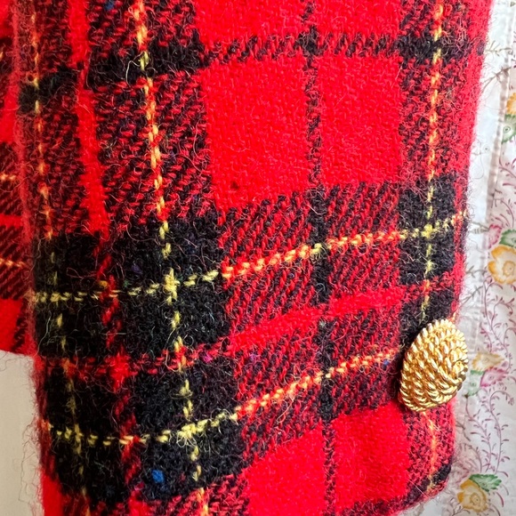 Vintage Wool Tartan Plaid Blazer Jacket Alex de Bolzan - Picture 9 of 9